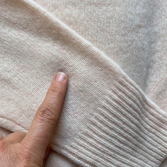 Pink Jcrew Ruffle Front Marino Wool Sweater - Picture 7 of 8